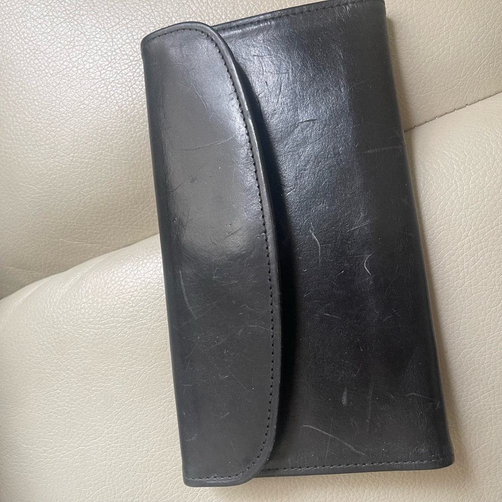 Elegant Black Leather Coach Wallet